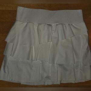 3/$15 Shein White Layered Ruffle Skort Skirt Size Large